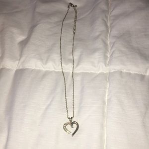 Gold and rhinestone heart necklace
